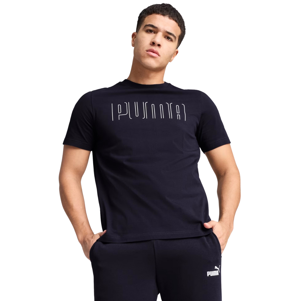 ND05_K1302-S 684617 16 Koszulka męska Puma Sport Graphic Tee granatowa 684617 16 r.S