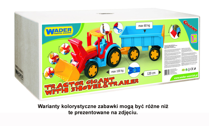 WADER 66300 GIGANT TRAKTOR SPYCHACZ + przyczepa