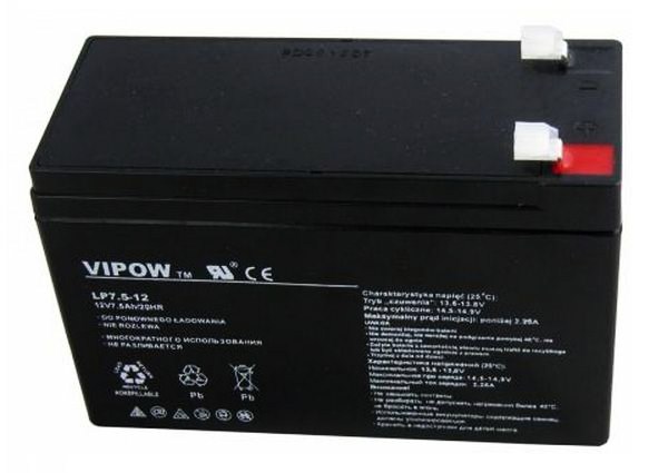 BAT0214 Akumulator zelowy VIPOW 12V 7.5Ah