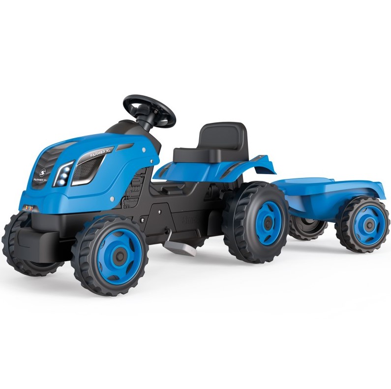 SMOBY traktor z przyczepa XL niebieski 710129