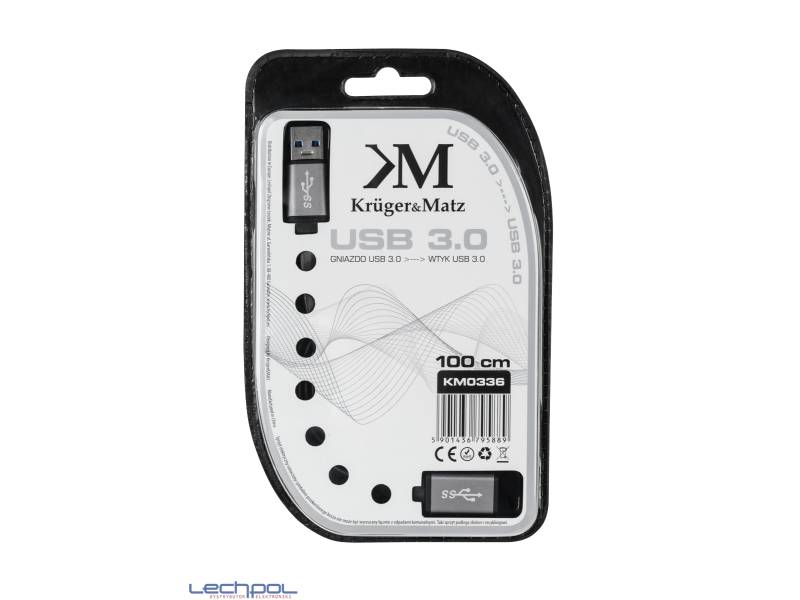 KM0336 Kabel USB3.0 wtyk - gniazdo 1m Kruger&Matz