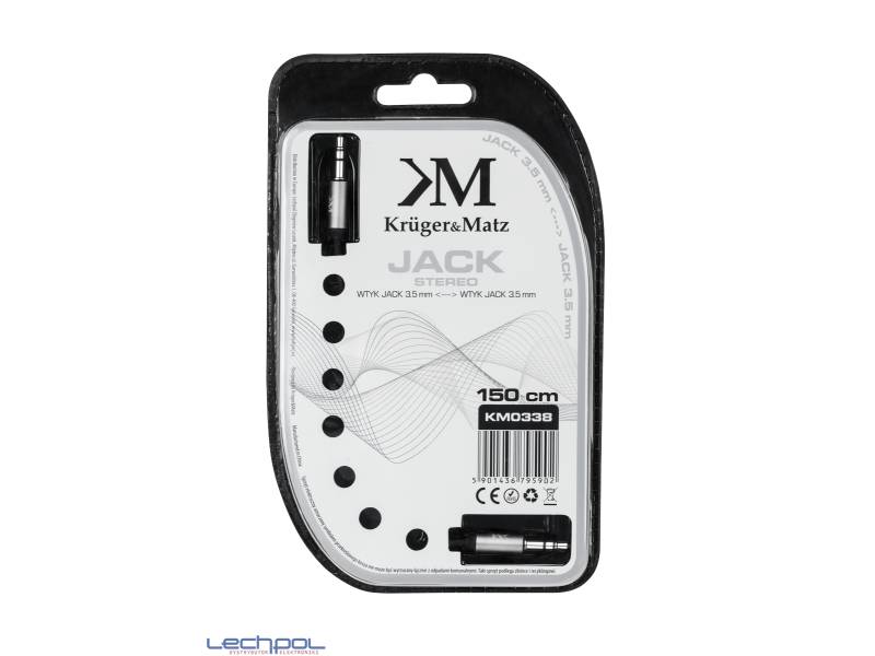 KM0338 Kabel stereo jack 3.5 wtyk - wtyk 1.5m Kru