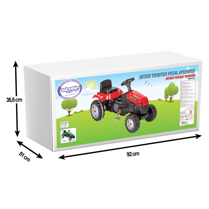 WOOPIE Traktor na Pedały Czerwony