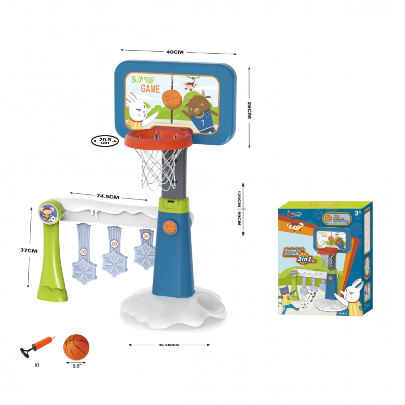 WOOPIE Zestaw 2w1 Koszykowka Bramka do Pilki No