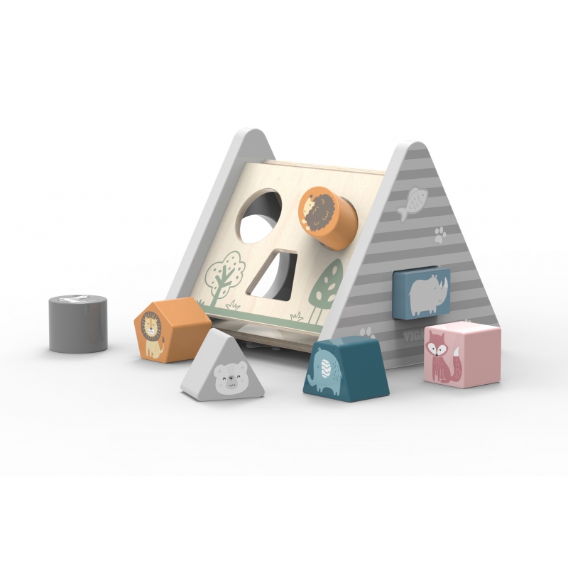 Drewniana piramidka edukacyjna - Sorter - VIGA