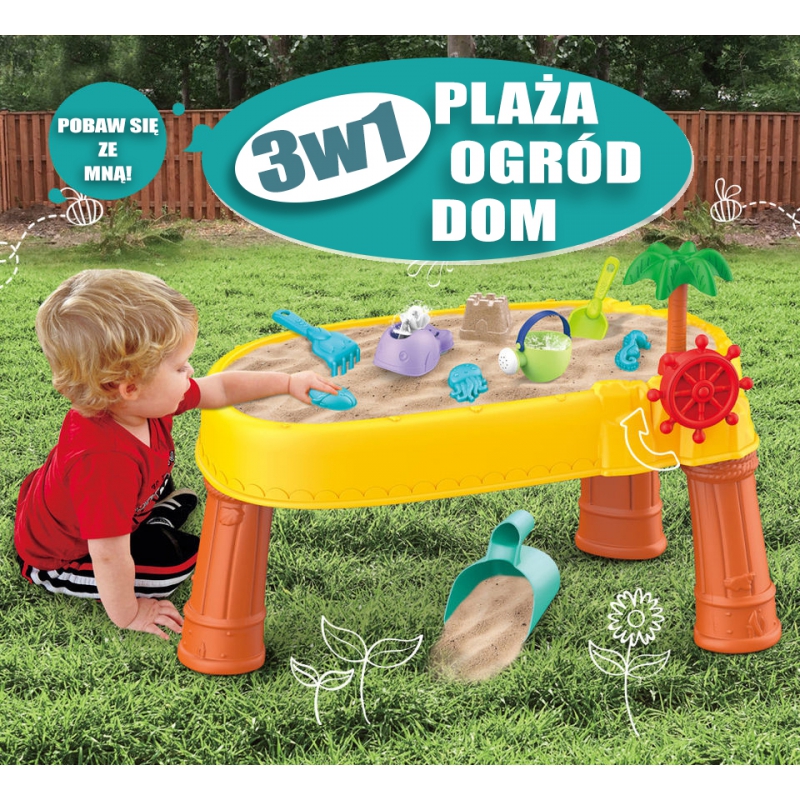 WOOPIE Stolik Wodny 2w1 Piaskownica Statek Pira