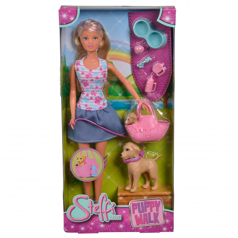 SIMBA Lalka Steffi Na Sprzerze z Psami + Akcesoria