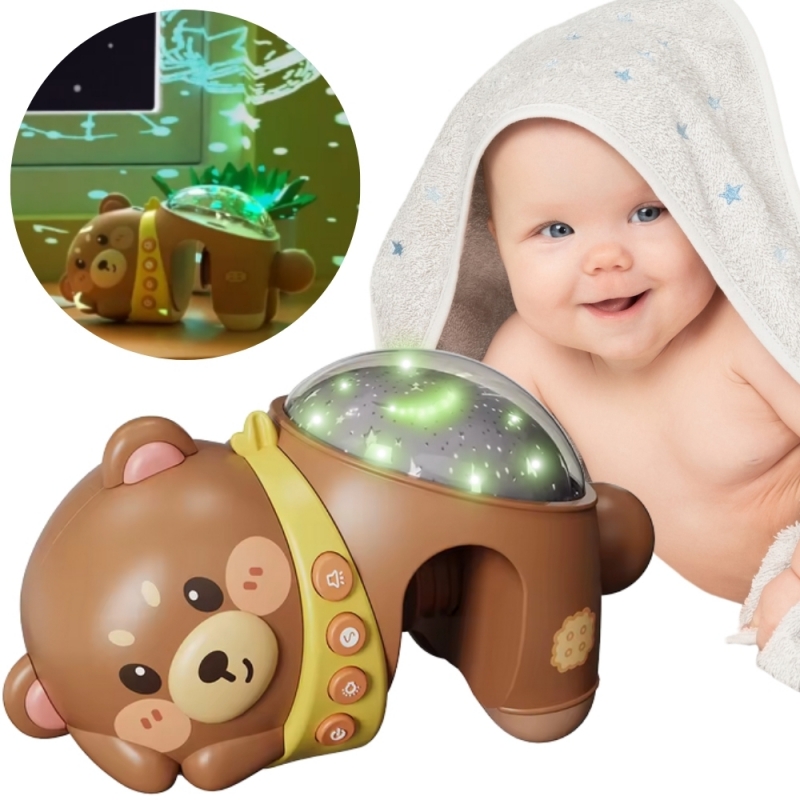 WOOPIE BABY Projektor Gwiazd Rzutnik Lampka Nocna dla Dzieci Miś