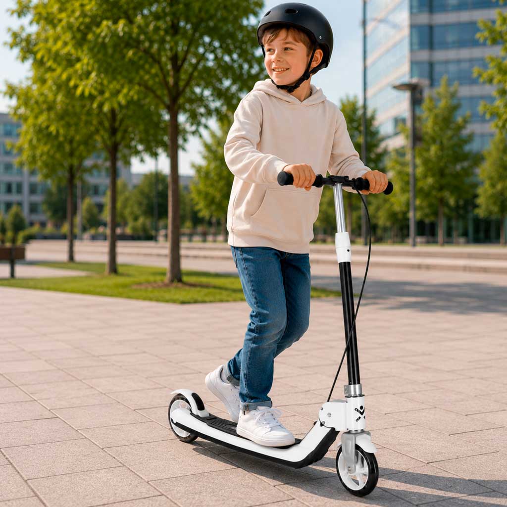 KX2778 Hulajnoga dla dzieci TRIKE FIX dwukołowa LED składana podwójne hamulce czarna - 3