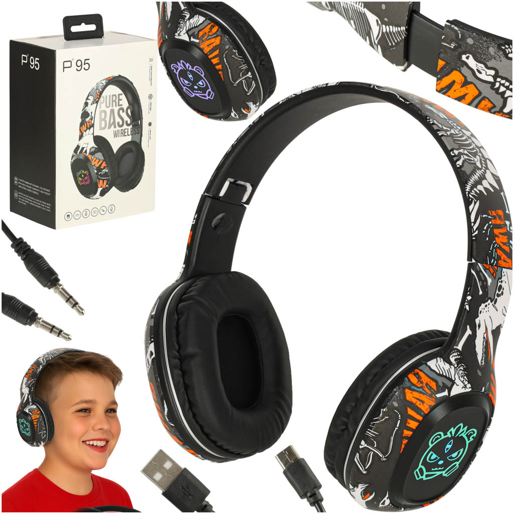KX3142 Słuchawki bezprzewodowe nauszne Bluetooth Gaming Sport czarne