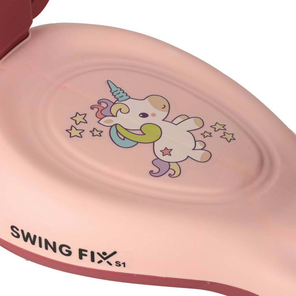 KX3154_1 Jeździk grawitacyjny LED Swing FIX S1 skuter z rączką różowy max 65kg - 10