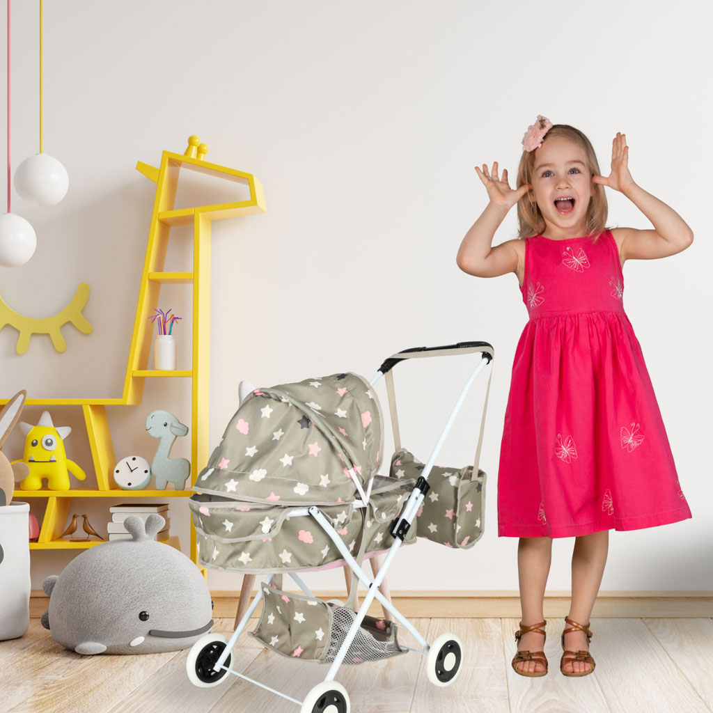 KX3223 Wozek dla lalek gondola gleboki + torba gw