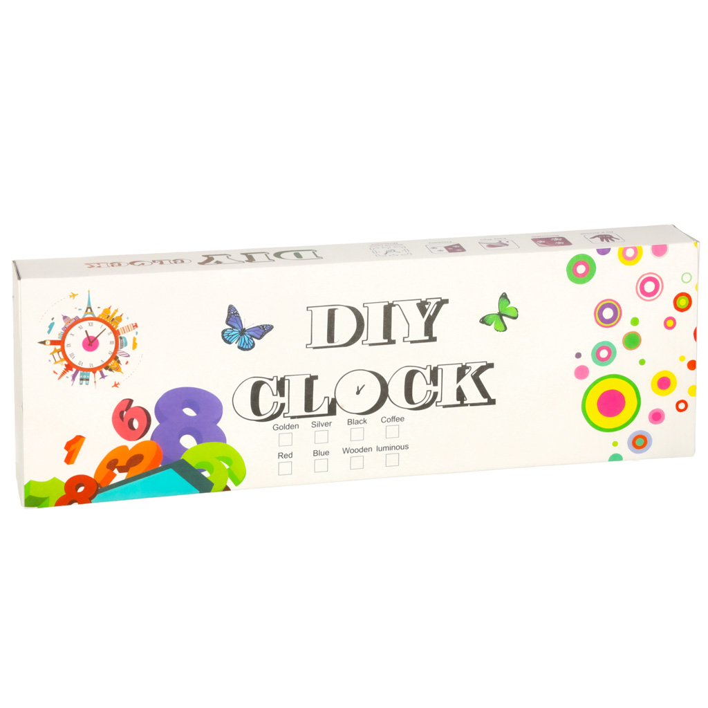 KX3517 Zegar scienny naklejany 4 cyfry z ozdobami