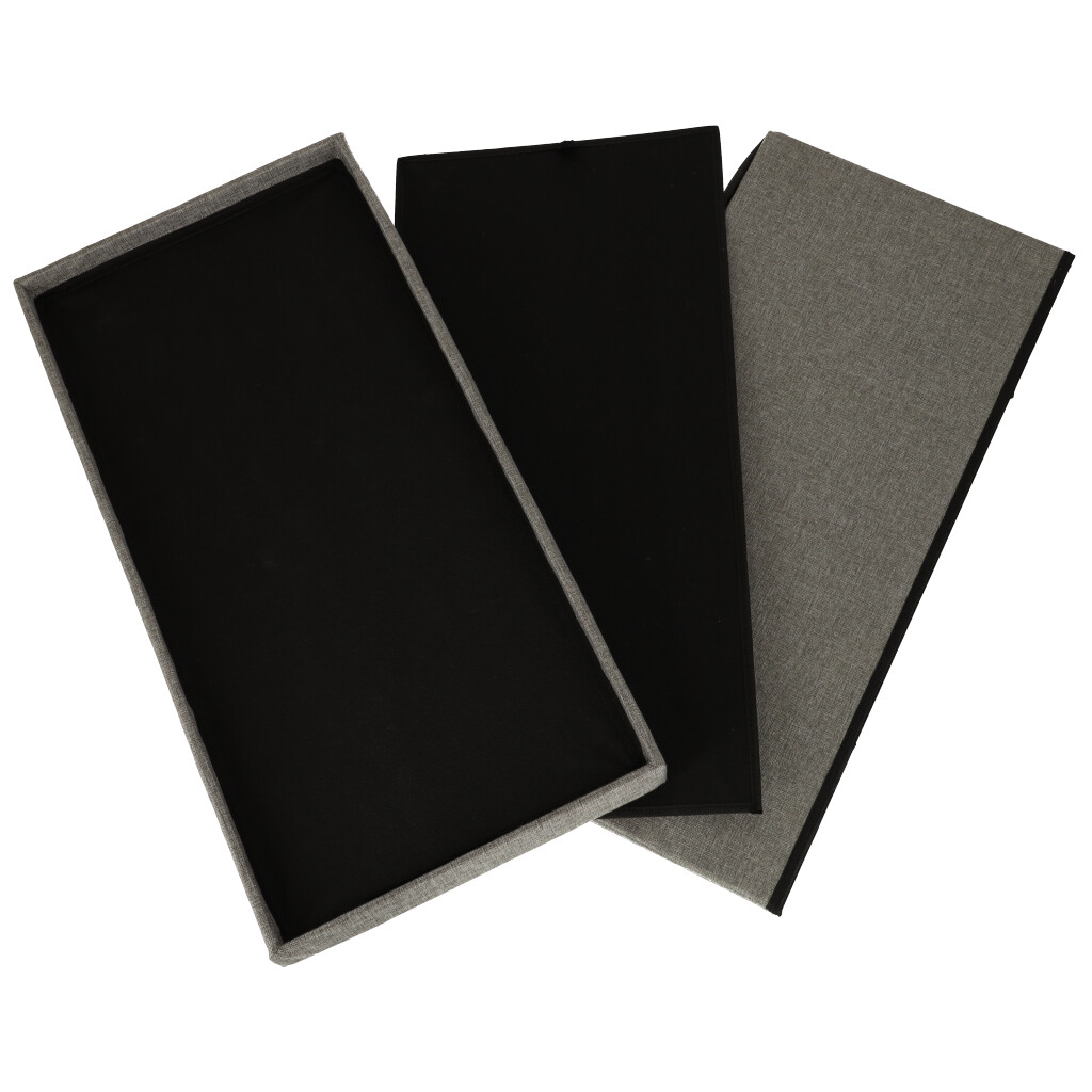 KX4619 Puf skladany ze schowkiem szary duzy 76x38