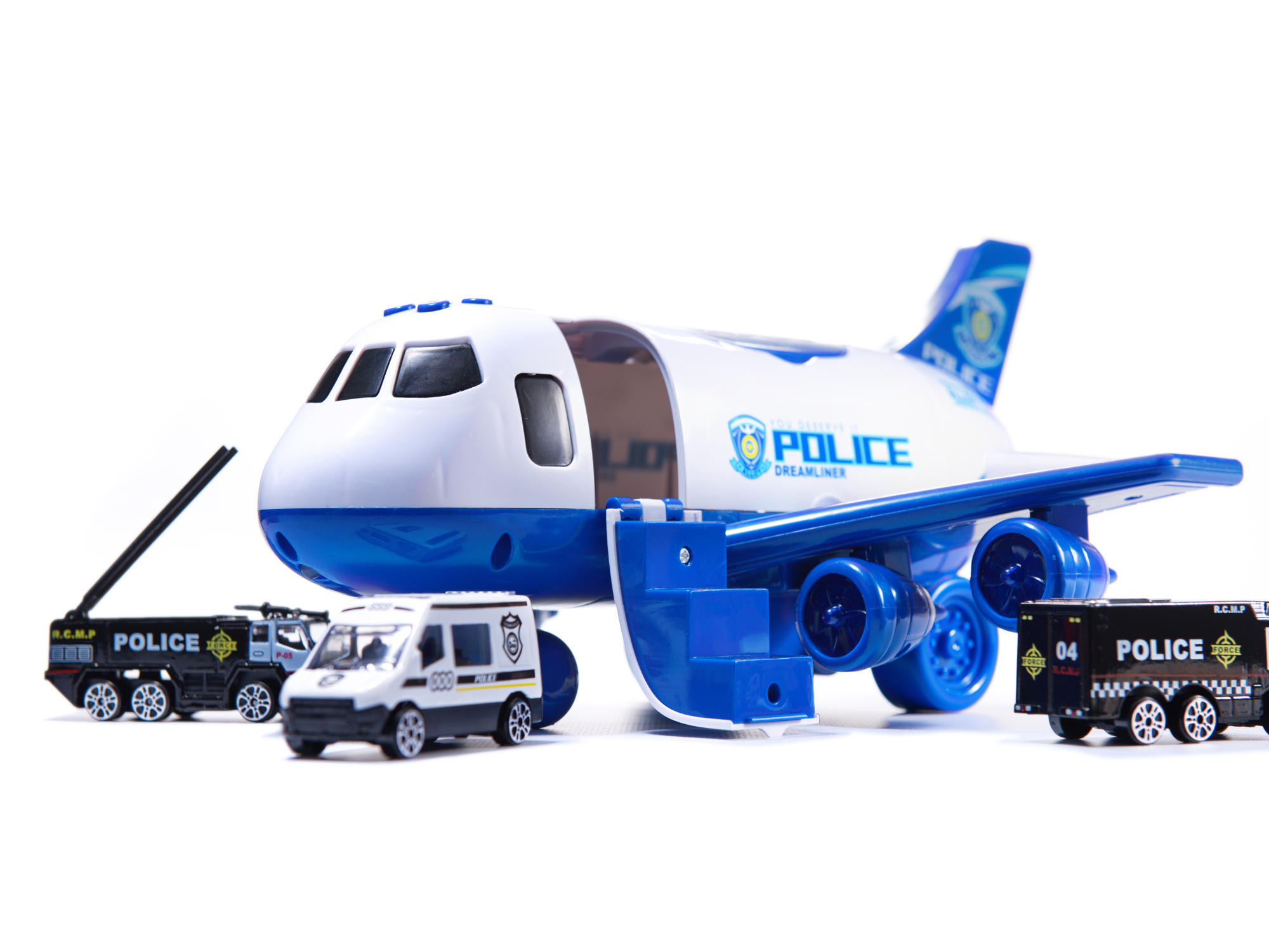 KX6684_1 Transporter samolot + 3 auta policja