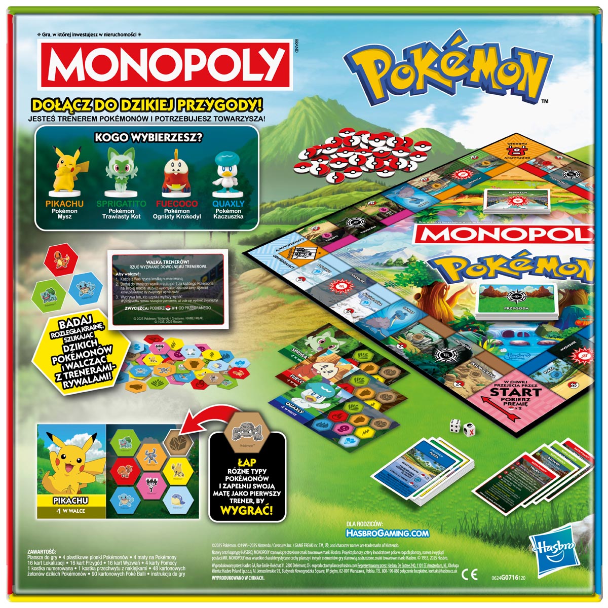 ND11_G0716 HASBRO GAME Monopoly Pokemon, gra