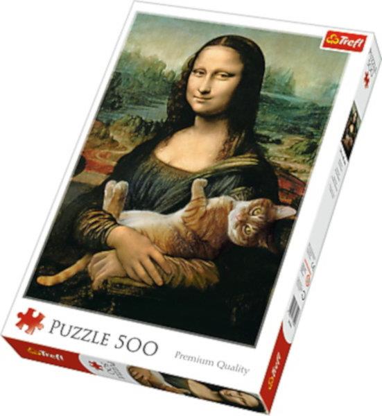 ND17_PU-8196 Puzzle 500el Mona Lisa i kot Mruczek 37294 TREFL