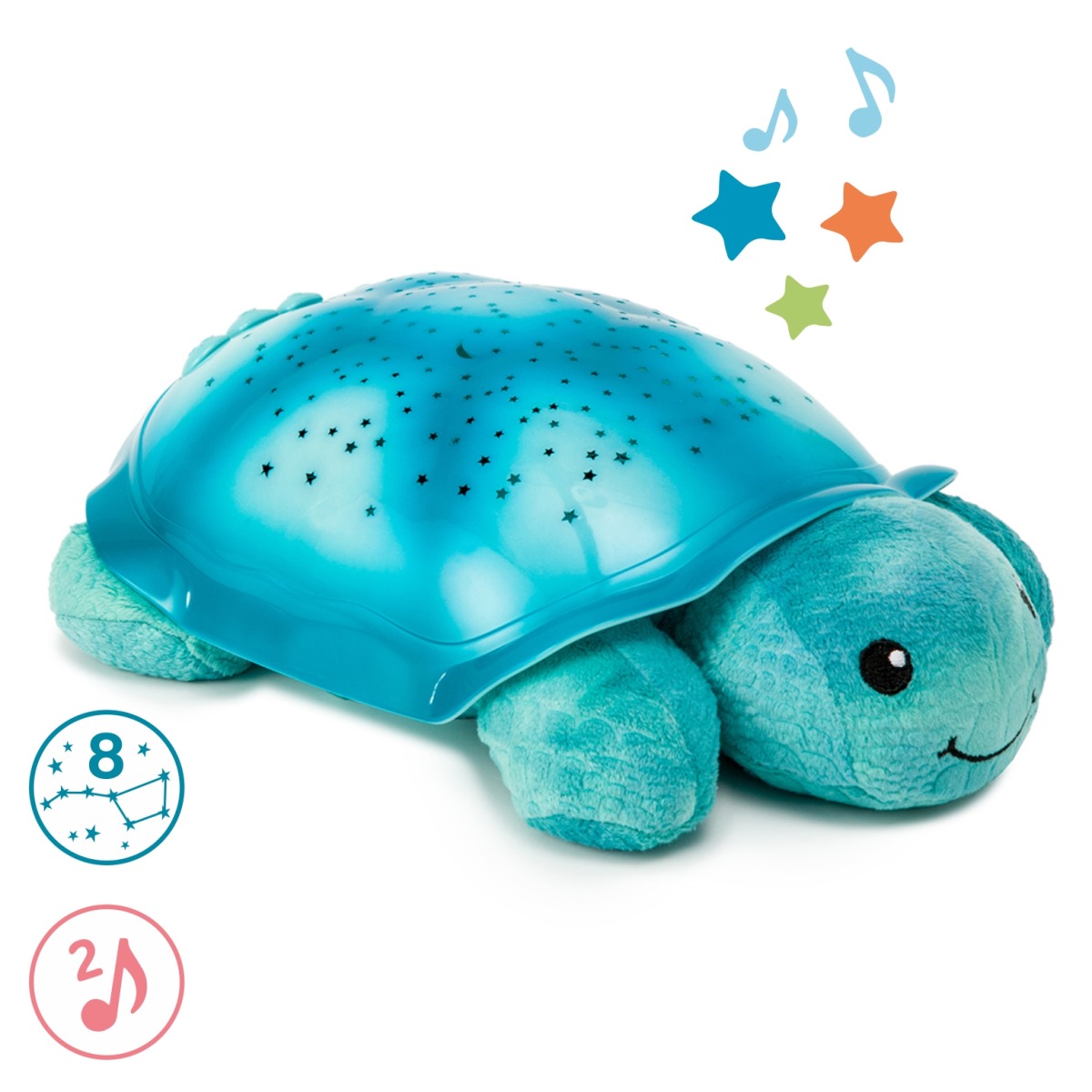 Cloud b? Twinkling Twilight Turtle? Aqua - Lampka nocna z projekcją świetlną - Żółw niebieski