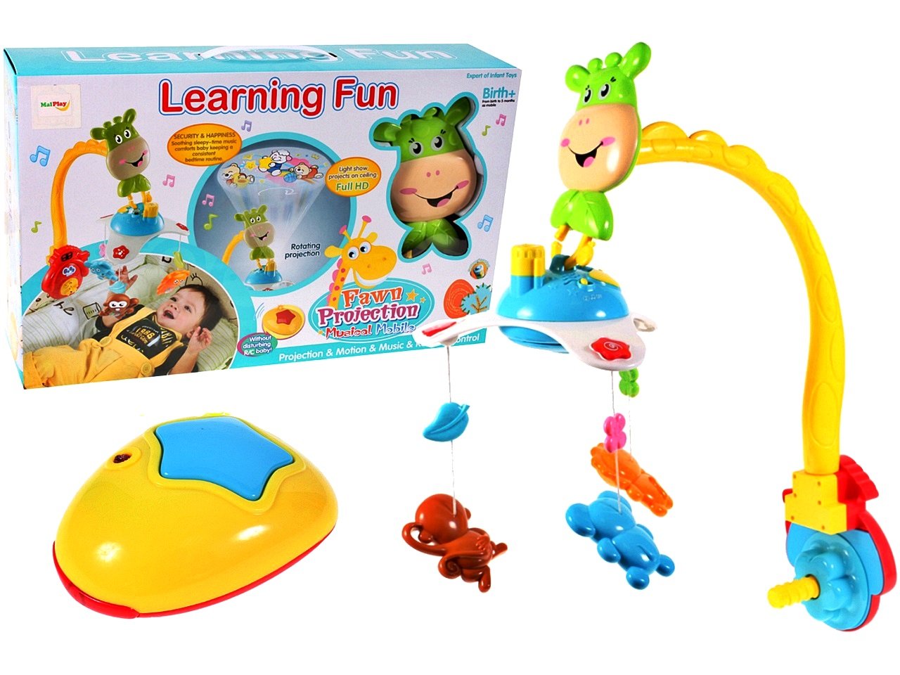 100985 Karuzela z projektorem Żyrafka + pilot